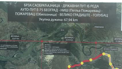 Vučić obišao radove na izgradnji ‘Dunavskog koridora’, Požarevac - Veliko Gradištšte – Golubac