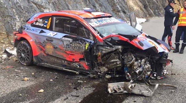 WRC 2020, Rallye Monte Carlo – Teška havarija „hjundaia“, Tanak i suvozač nepovredjeni