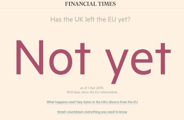 Web stranica koja odgovara na pitanje da li je Britanija još uvek u EU