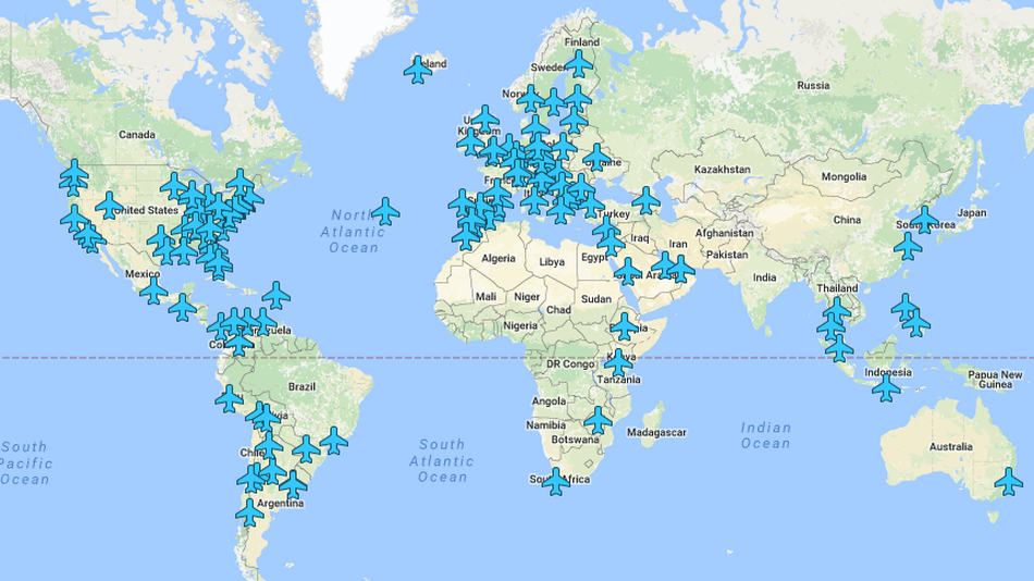 Wi-Fi lozinke sa aerodroma širom sveta na sjajnoj interaktivnoj mapi!