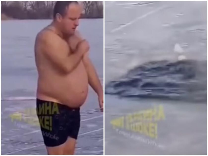 ZAMOLIO SUPRUGU DA GA SNIMA I USKOČIO: Aleksandar se udavio nakon što je zaronio u ledenu reku u Ukrajini VIDEO