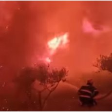 ZASTRAŠUJUĆI SNIMAK BITKE S OGROMNIM POŽAROM: Vatrogasci u obruču vatre vode borbu Davida i Golijata (VIDEO)