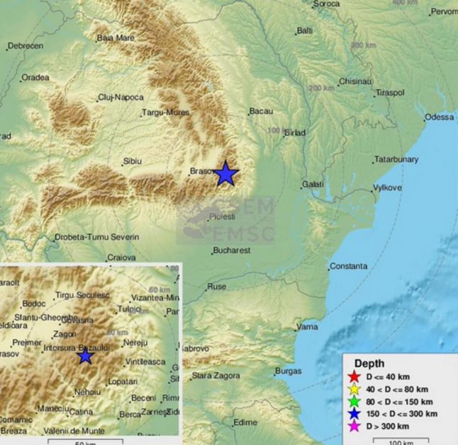 ZEMLJOTRES U RUMUNIJI: Potres snage 3,9 stepeni, epicentar oko 60 kilometara od Brašova!