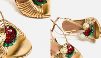Za djevojčice u duši: Sandale sa zlatnim odsjajem i detaljima voća