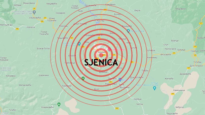Za dva dana 8 zemljotresa na području Sjenice