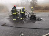 Zapalio se automobil na putu ka Zlatiboru, potpuno izgoreo FOTO