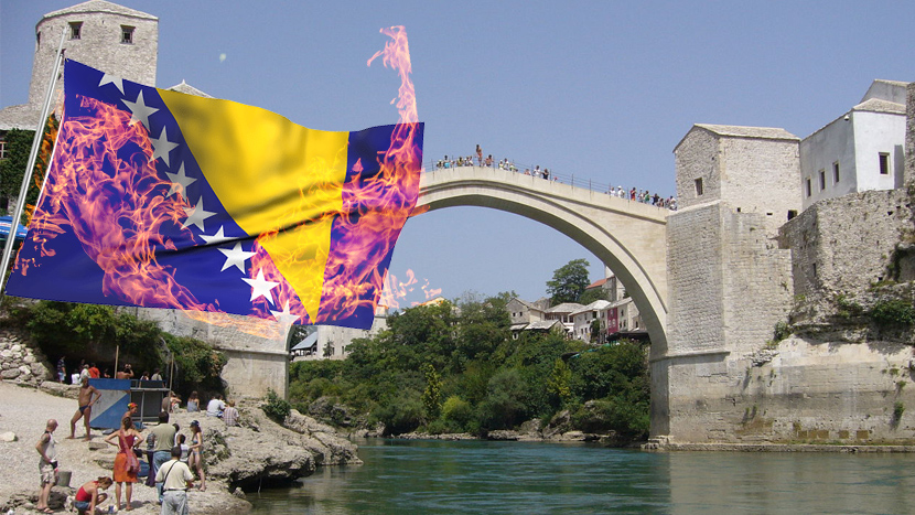 Zapaljena zastava BiH na vladinoj zgradi u Mostaru: Počinioci snimljeni, traga se za njima