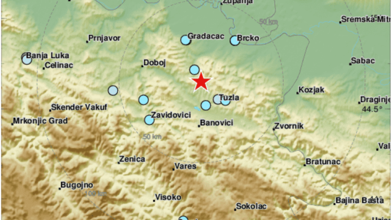 Zemljotres u BiH, osetio se u regionu