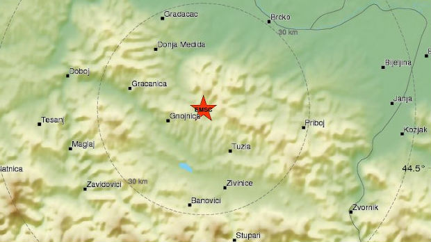 Zemljotres u regionu Tuzle, osetio se i u Srbiji